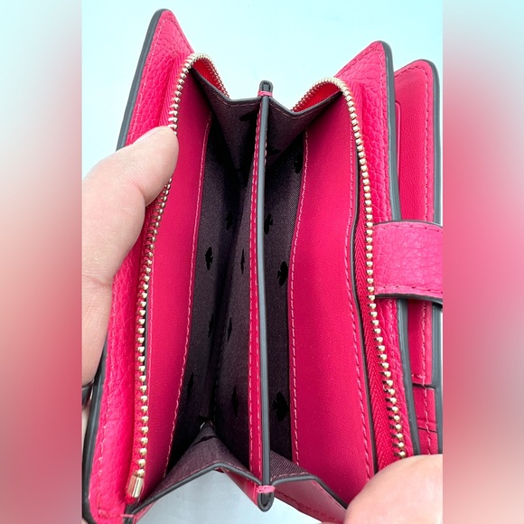 Kate Spade Staci Pebbled Leather Medium Compact Bifold Wallet - Picture 10 of 13